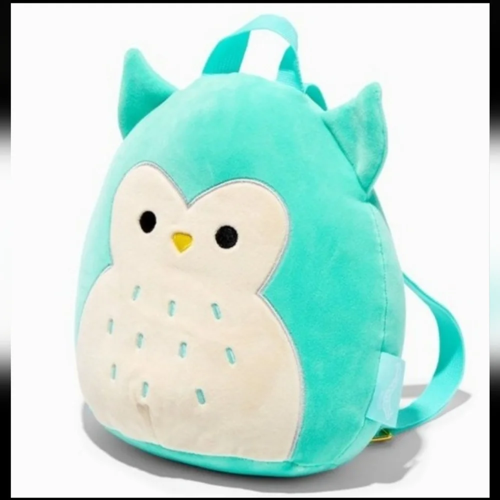 Squishmallows Winston the Teal Owl Plush Backpack